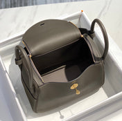 HM LINDY 30 BAG IN SEPIA BROWN CALFSKIN GOLD HARDWARE