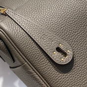 HM LINDY 30 BAG IN SEPIA BROWN CALFSKIN GOLD HARDWARE
