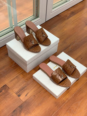 Summer Charms Sandals Mule Brown Ostrich Lambskin