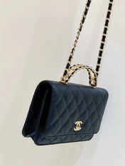 CHANEL 25S BLACK BAG IN 19 CAVIAR LEATHER