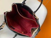 PETIT PALAIS PM LARGE SHOULDER BAG 34 IN BLACK EMBOSSED COWHIDE GOLD-TONE HARDWARE