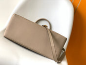 PETIT PALAIS PM LARGE SHOULDER BAG 34 IN BROWN EMBOSSED COWHIDE GOLD-TONE HARDWARE