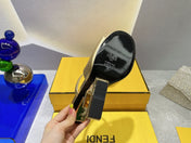 FENDI FIRST 95 MM HIGH-HEELED SANDAL IN GOLDEN LAMBSKIN GOLD HARDWARE