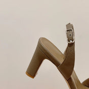 SLINGBACK SANDAL ETERNITE 75 CAMEL LAMBSKIN