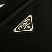 SQUARE BAG 28 IN BLACK RE-NYLON AND SAFFIANO LEATHER TRIM