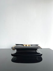 BESACE TRIPHOME 24 BLACK GLOSSY CALFSKIN