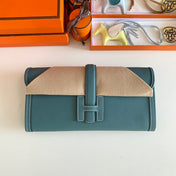 JIGE ELAN 29 CLUTCH IN AEGEAN BLUE CALFSKIN