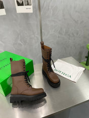 LUG LACE-UP BOOT IN CHOCOLATE BROWN CALFSKIN 7 CM