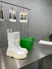 LUG LACE-UP BOOT IN WHITE CALFSKIN 7 CM