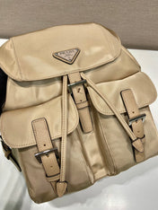 SMALL BACKPACK 28 IN SHOELACE BEIGE PARACHUTE FABRIC