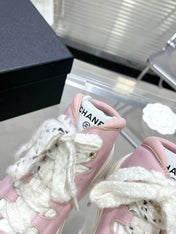 CC CANO ALTO SNEAKER IN BLUSH PINK CALFSKIN AND WHITE RUBBER