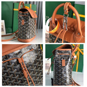ALPIN MINI BACKPACK 21 IN TAN LAMBSKIN AND BLACK GOYARDINE CANVAS