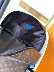 DEAN BACKPACK 42 IN BLUE AND BROWN MONOGRAM CANVAS
