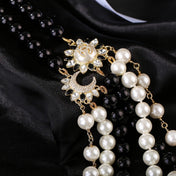 CHANEL 25S CHAIN BELT IN WHITE AND BLACK PEARL 614477
