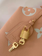 PETIT PALAIS PM LARGE SHOULDER BAG 34 IN PINK EMBOSSED COWHIDE GOLD-TONE HARDWARE