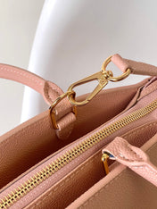 PETIT PALAIS PM LARGE SHOULDER BAG 34 IN PINK EMBOSSED COWHIDE GOLD-TONE HARDWARE