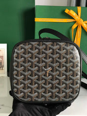 PETIT FLOT BUCKET BAG 22 IN BLACK GOYARDINE CANVAS AND LAMBSKIN TRIM