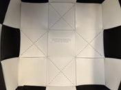 SMALL CASSETTE BUCKET 18 IN WHITE MIX BLACK CALFSKIN