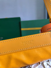 BELLECHASSE BIAUDE PM BAG 36 IN YELLOW GOYARDINE CANVAS AND CALFSKIN TRIM