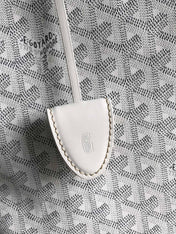 BELLECHASSE BIAUDE PM BAG 36 IN WHITE GOYARDINE CANVAS AND CALFSKIN TRIM