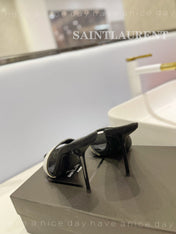 SL LUCKY WHITE CRYSTAL HIGH HEELS BLACK CALFSKIN