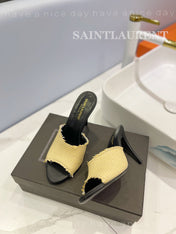 SL GOLDIE MULES YELLOW BRAIDED ROPE
