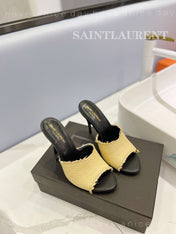 SL GOLDIE MULES YELLOW BRAIDED ROPE