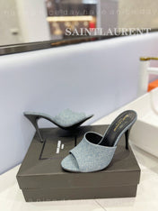 SL GOLDIE MULES STONE COLOR DENIM