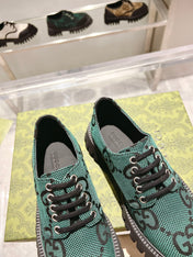 GUCCI 26S LACE-UP SHOES IN DARK GREEN GG CANVAS STYLE 3