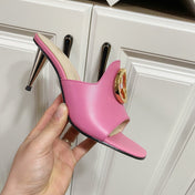 GG HIGH HEELS BLONDIE 75 IN PINK LAMBSKIN WITH GOLD HARDWARE