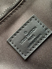 LV 25S S LOCK MESSENGER BAG 21 IN PURPLE AND BROWN MONOGRAM MACASSAR CANVAS