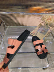 CHYPRE SANDAL OMBRE LIGHT PINK BROWN CALFSKIN