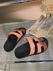 CHYPRE SANDAL OMBRE LIGHT PINK BROWN CALFSKIN