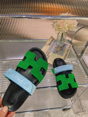 CHYPRE SANDAL GREEN MIX BLUE SUEDE