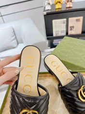 GG EXCLUSIVE SLIDE SANDAL BLACK CALFSKIN