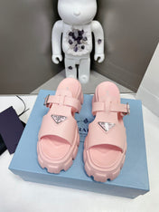 MONOLITH SLIPPER SANDALS IN LIGHT PINK RUBBER