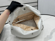 CC LARGE 42 HANDBAG IN WHITE CALFSKIN SILVER HARDWARE