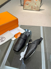 GROUPIE MULE BLACK LAMBSKIN