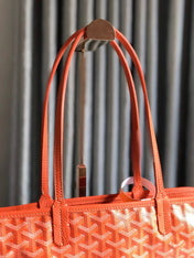 HARDY PM BAG 40 IN ORANGE GOYARDINE CANVAS AND TAURILLON LEATHER TRIM