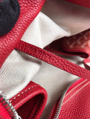 HARDY PM BAG 40 IN RED GOYARDINE CANVAS AND TAURILLON LEATHER TRIM