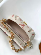 FAVORITE BAG 24 IN BEIGE MIX PINK MONOGRAM SOFT GRAINED COWHIDE