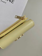 TRIPHOME 9 WALLET TWO-IN-ONE YELLOW PASTEL CALFSKIN