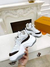 LV ARCHLIGHT 2.0 PLATFORM SNEAKER IN WHITE MIX BROWN MIX OF MATERIALS