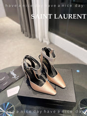 SL FANNY SLINGBACK PUMPS CHAMPAGNE SATIN