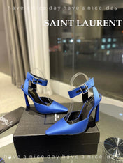 SL FANNY SLINGBACK PUMPS COBALT SATIN