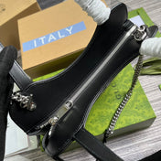 GG SMALL 28 TOTE BAG IN BLACK CALFSKIN