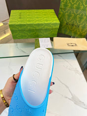 PLATFORM SANDALS IN SKY BLUE MONOGRAM IMPORTED TPU