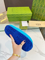 PLATFORM SANDALS IN SKY BLUE MONOGRAM IMPORTED TPU