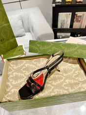 HIGH HEEL 65MM IN BLACK CALFSKIN WITH RED HEART