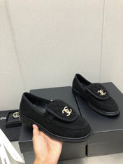 moccasins black denim 40mm